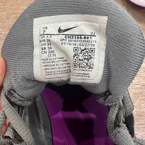 NIKE DOWNSHIFTER Womens Size 7 Black Gray Turquoise Purple Sneakers - Picture 11 of 11